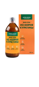 UFEELGOOD, «Био Сок» из корня Куркумы, 450 мл