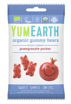 YumEarth, Органический мармелад жевательный со вкусом граната в форме мишек, 50 г