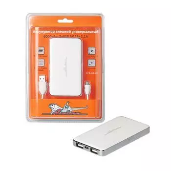 Аккумулятор внешний универсальный AIRLINE 6000мАч