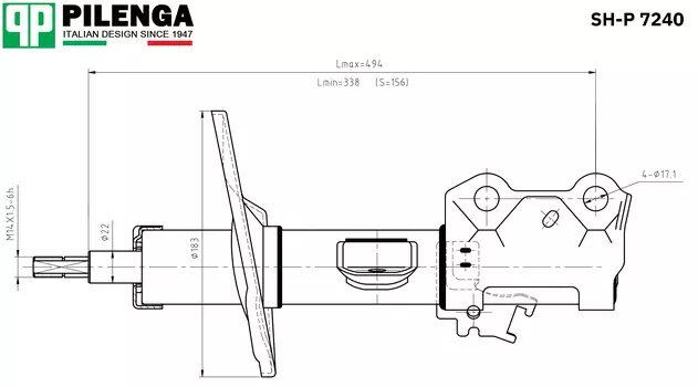 АМОРТИЗАТОР ПЕРЕДНИЙ ЛЕВЫЙ COROLLA 150