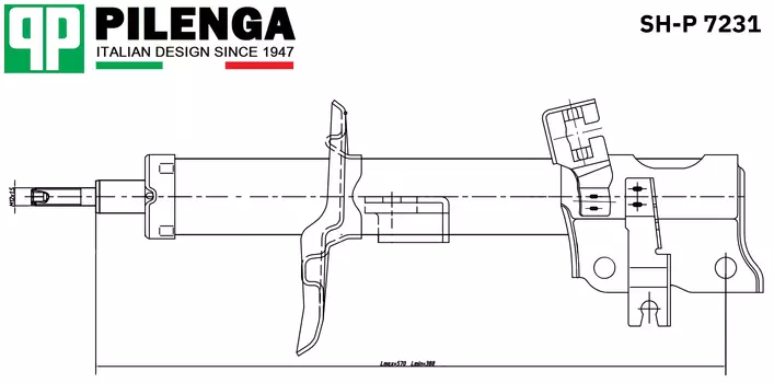 АМОРТИЗАТОР ПЕРЕДНИЙ ЛЕВЫЙ, ГАЗОВЫЙ