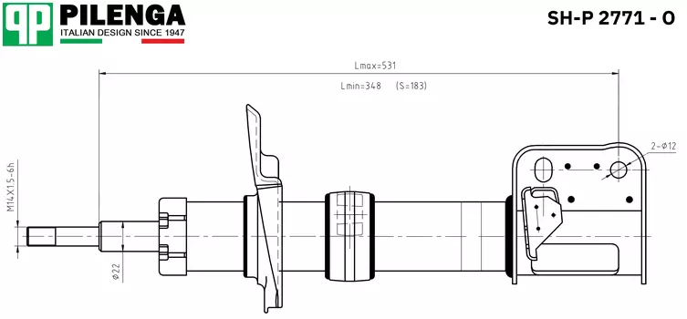 АМОРТИЗАТОР ПЕРЕДНИЙ ЛЕВЫЙ МАСЛЯНЫЙ