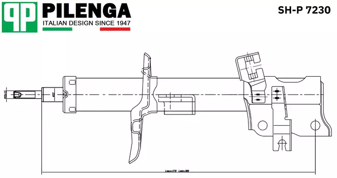 АМОРТИЗАТОР ПЕРЕДНИЙ ПРАВЫЙ, ГАЗОВЫЙ