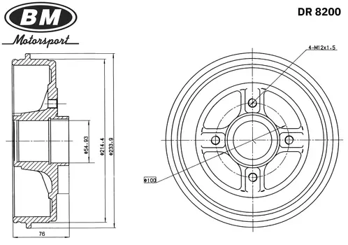 БАРАБАН ТОРМОЗНОЙ ЧУГУННЫЙ БЕЗ ПОДШИПНИКА, VESTA, X-RAY, SANDERO II, STEPWAY II