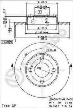 ДИСК ТОРМОЗНОЙ AUDI 100 (43, C2) 06/76-07/82 / AUDI 100 (44, 44Q, C3) 08/82-07/91 / AUDI 100 AVANT