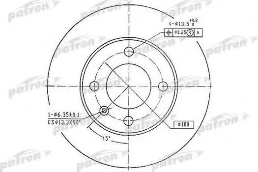 ДИСК ТОРМОЗНОЙ ПЕРЕДН AUDI 80 76-78, 80 79-86, 80 86-91, COUPE 81-88, SEAT CORDOBA 93-99, CORDOBA VARIO 96-, CORDOBA ХЕЧБЭК 99-02, IBIZA II 93-99, IBIZA III 9