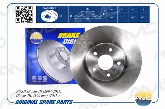 ДИСК ТОРМОЗНОЙ ПЕРЕДНИЙ (300 MM) PREMIUM AMD AMD.BD271