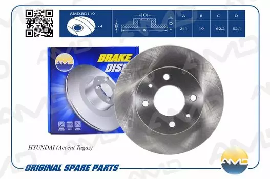 ДИСК ТОРМОЗНОЙ ПЕРЕДНИЙ AMDBD119