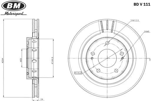 ДИСК ТОРМОЗНОЙ ПЕРЕДНИЙ ВЕНТИЛИРУЕМЫЙ 1ШТ.)