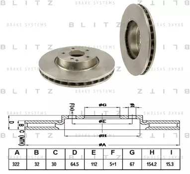 ДИСК ТОРМОЗНОЙ ПЕРЕДНИЙ ВЕНТИЛИРУЕМЫЙ MERCEDES W204, W212 07-