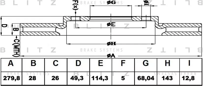 ДИСК ТОРМОЗНОЙ ПЕРЕДНИЙ ВЕНТИЛИРУЕМЫЙ NISSAN ALMERA, PRIMERA, MAXIMA, X-TRAIL 00-