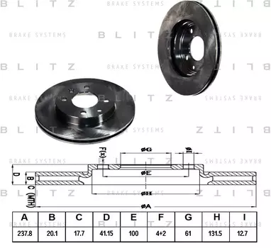 ДИСК ТОРМОЗНОЙ ПЕРЕДНИЙ ВЕНТИЛИРУЕМЫЙ RENAULT MEGANE, KANGOO, R19, R21 91-