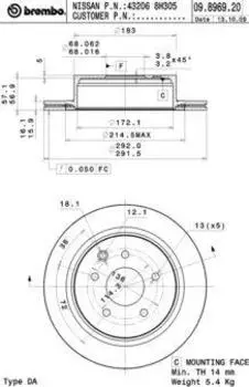 ДИСК ТОРМОЗНОЙ RENAULT KOLEOS HY 09 08
