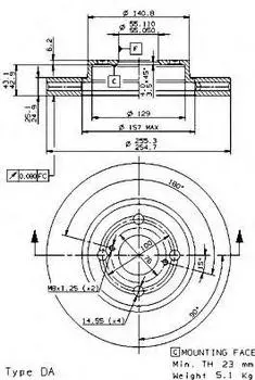 ДИСК ТОРМОЗНОЙ TOYOTA COROLLA (E12) 01/01-12/07 / TOYOTA COROLLA ESTATE (E12) 03/01-12/08 / TOYOTA