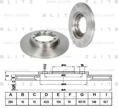 ДИСК ТОРМОЗНОЙ ЗАДНИЙ FORD TRANSIT 06-