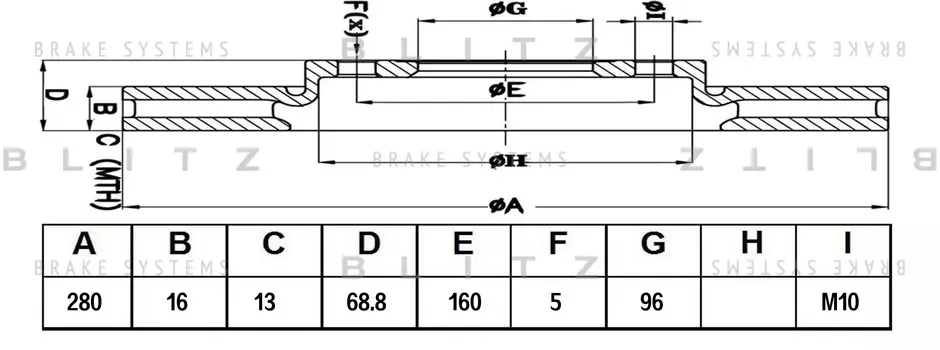 ДИСК ТОРМОЗНОЙ ЗАДНИЙ FORD TRANSIT 06-