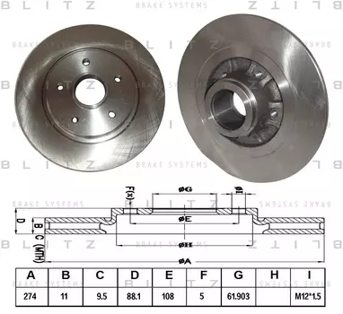 ДИСК ТОРМОЗНОЙ ЗАДНИЙ RENAULT KANGOO 05-