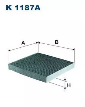 ФИЛЬТР САЛОННЫЙ УГОЛЬНЫЙ K1187A