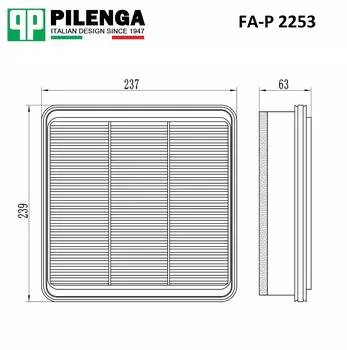 ФИЛЬТР ВОЗДУШНЫЙ MITSUBISHI L200 2006-&gt; PILENGA FA-P 2253