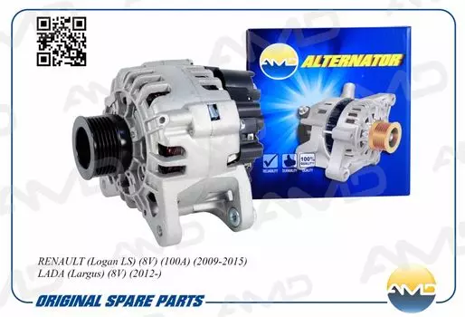 ГЕНЕРАТОР 8200810621/AMD.EL1187 (100А) (POLY-V6) AMD