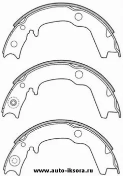 КОЛОДКИ ТОРМОЗНЫЕ БАРАБАННЫЕ, ЗАДНИЕ/ПАРКОВОЧНЫЕ MI PAJERO_IO H76W 00-02/+TURBO 02-, RVR N11W, CHARIOT/GRANDIS N86W 97-, SIGMA/RAMDA E15/E15A/E17A/E18A 83-, PROUDI/DIGNITY/DEBONAIR/DEBONAIR_V S11A/S12A/S12AG 86-, SPACE RUNNER N11W/N18W, SPACE WAGON N31W/N33W/N34W/N35W/N38W