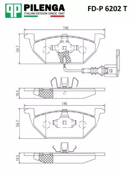 КОЛОДКИ ТОРМОЗНЫЕ ДИСКОВЫЕ ПЕР УСИЛЕННЫЕ, A2, A3, FABIA, OCTAVIA, BORA, GOLF, JETTA, POLO
