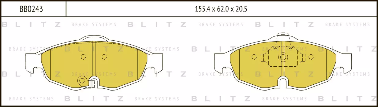 КОЛОДКИ ТОРМОЗНЫЕ ДИСКОВЫЕ ПЕРЕДНИЕ CHRYSLER SEBRING 01-08