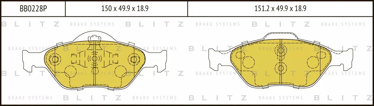 КОЛОДКИ ТОРМОЗНЫЕ ДИСКОВЫЕ ПЕРЕДНИЕ FORD FIESTA IV, FIESTA V, FUSION 01-