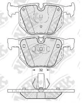 КОЛОДКИ ТОРМОЗНЫЕ ДИСКОВЫЕ ЗАД К-Т BMW SERIE 7 3.0L 02-, 3.6L 01-, 3.5L 01-05, X6 E71/72 3.0/3.5/4.4