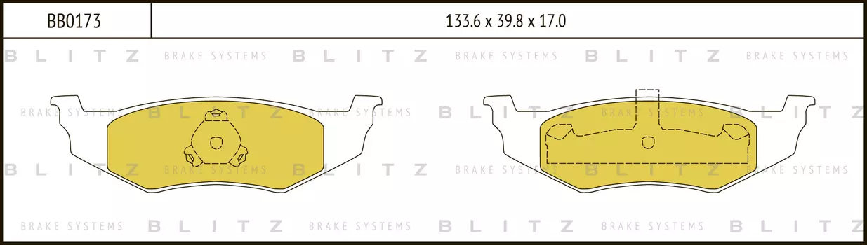 КОЛОДКИ ТОРМОЗНЫЕ ДИСКОВЫЕ ЗАДНИЕ CHRYSLER SEBRING,STRATUS,NEON 94-