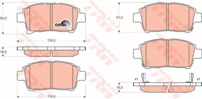 КОЛОДКИ ТОРМОЗНЫЕ ПЕР. TOYOTA YARIS