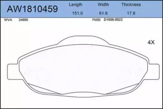 КОЛОДКИ ТОРМОЗНЫЕ ПЕРЕДНИЕ PEUGEOT 308 07&gt;/3008 1.6 09&gt;