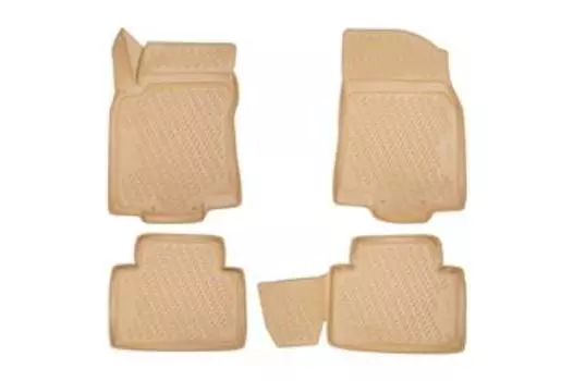 Коврики 3D в салон подходит для NISSAN X-Trail T32 (III, IIIр), 2013->, 4 шт. (полиуретан, бежевые)