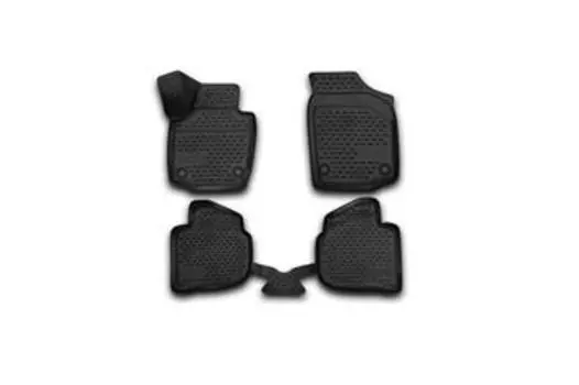 Коврики 3D в салон подходят для SKODARapid (I, Iр, II), 2013-2020, 2020->, 4шт. (полиуретан)