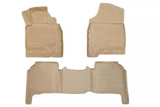 Коврики 3D в салон подходят для TOYOTA Land Cruiser (200 р) 2012-> правый руль, 3шт. (бежевый, полиуретан)