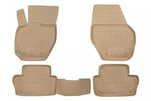 Коврики в салон VOLVO XC60 2007->, 4 шт. (полиуретан, бежевый)