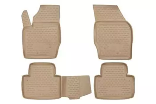 Коврики в салон VOLVO XC90 2002-2015, 4 шт. (полиуретан, бежевые)