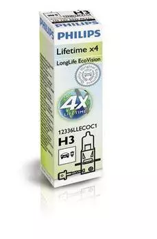ЛАМПА ГАЛОГЕННАЯ H3 12V LONGLIFE ECOVISION (КОРОБКА 1 ШТ.)