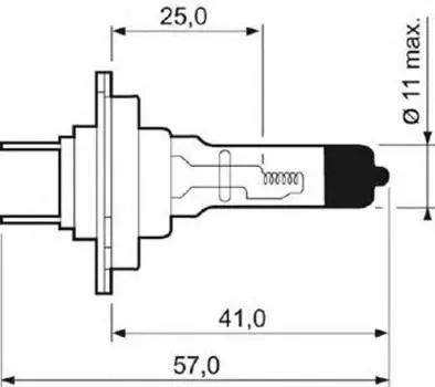 Лампа галогенная Valeo, Н7, 12V, 55W, 1шт