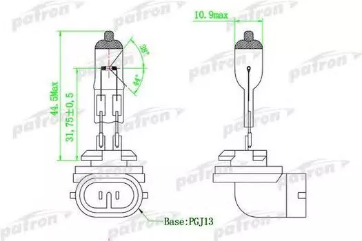 ЛАМПА ГАЛОГЕННАЯ H27W/2 12V 27W PGJ13