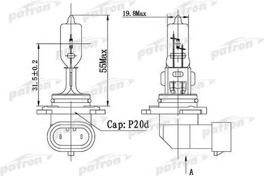 ЛАМПА ГАЛОГЕННАЯ HB3 12V 60W P20D