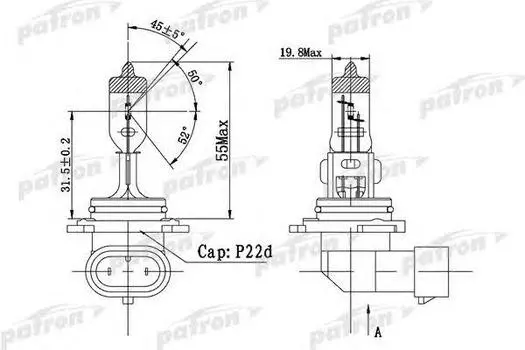 ЛАМПА ГАЛОГЕННАЯ HB4 12V 51W P22D