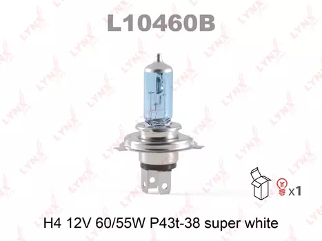 ЛАМПА ГАЛОГЕНОВАЯ H4 12V 60/55W P43T-38 SUPER WHITE
