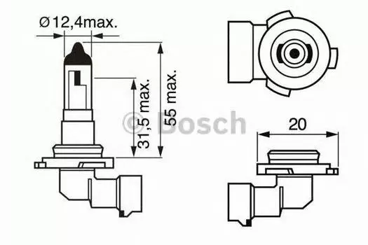 Лампа галогеновая BOSCH H10 55 W Pure Light - Standard