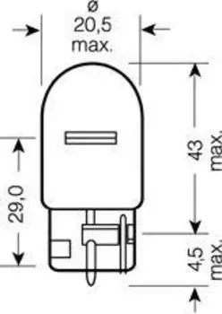 ЛАМПА ПЕРИФЕРИЙНАЯ W21W 12V 21W 1ШТ.