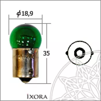 ЛАМПА ПЕРИФЕРИЙНАЯ (ЗЕЛЕНАЯ) 12V 10W 1ШТ.