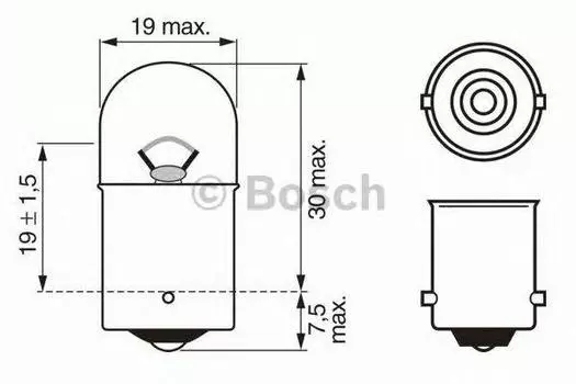 ЛАМПА R10W 12V 10W PURE LIGHT (CB)