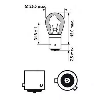 ЛАМПА СИГНАЛЬНАЯ PY21W 12V 21W ( 1 ШТ )