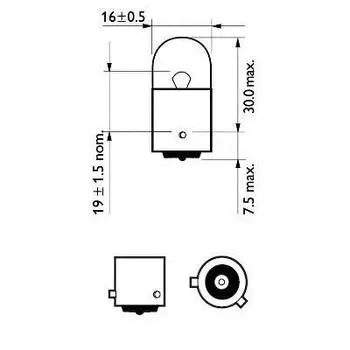 ЛАМПА СИГНАЛЬНАЯ RY10W 12V 10W ( 1 ШТ.)