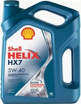 Моторное масло Shell Helix HX7 5W-40 SN PLUS, 4л